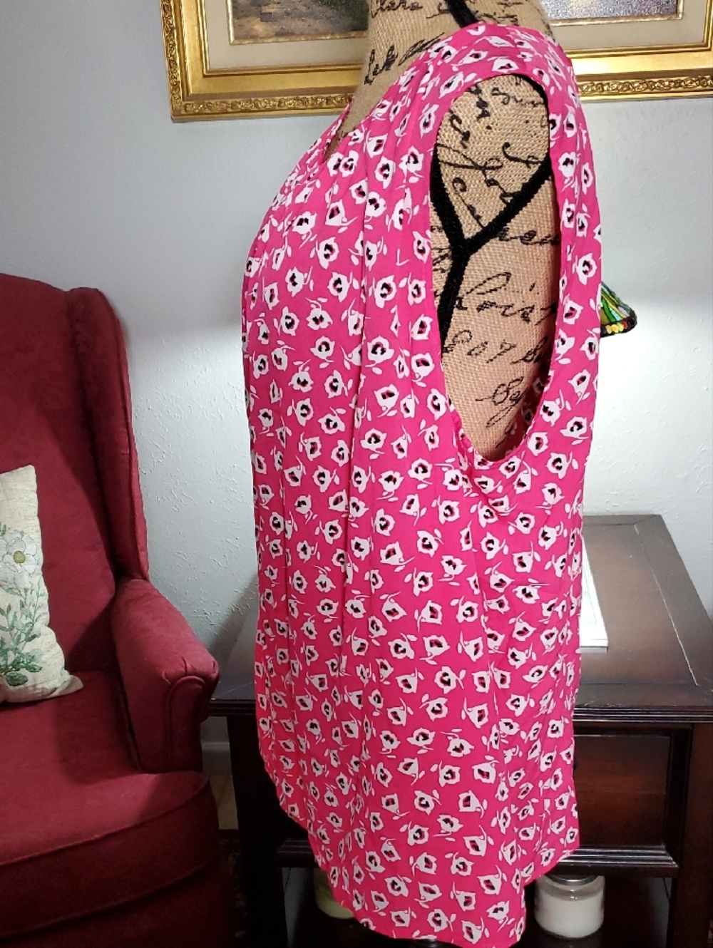 Jones New York Pink Floral Sleeveless Blouse Size 20W - Picture 3 of 10